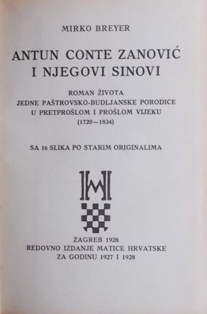 Breyer: Antun Conte Zanović i njegovi sinovi