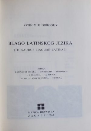Doroghy: Blago latinskog jezika