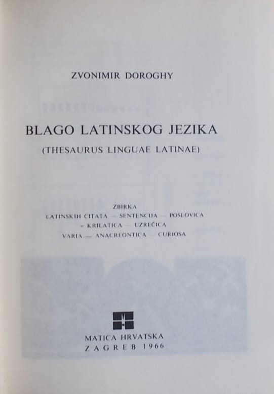 Doroghy: Blago latinskog jezika