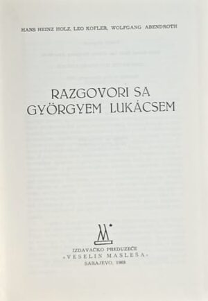 Razgovori sa Györgyem Lukacsem