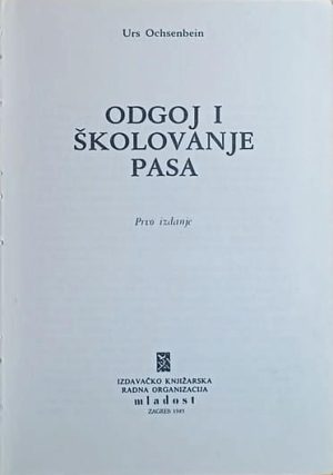 Ochsenbein-Odgoj i školovanje pasa
