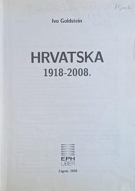 Goldstein: Hrvatska 1918-2008.