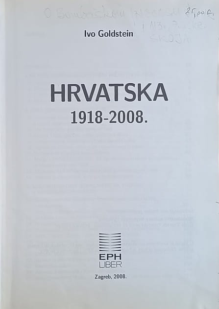 Goldstein: Hrvatska 1918-2008.