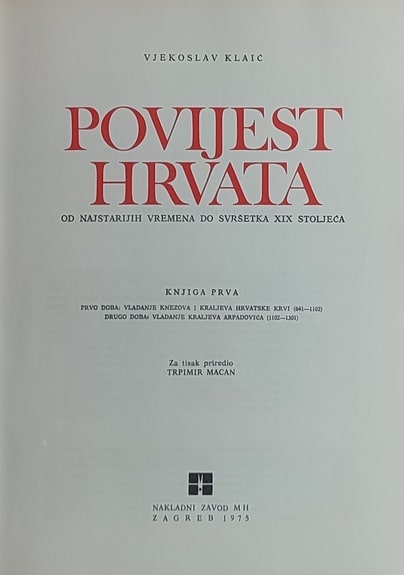 Klaić: Povijest Hrvata