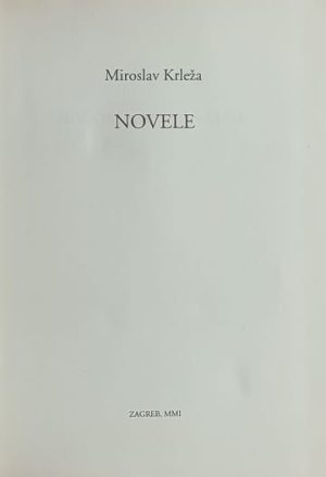 Krleža: Novele