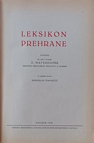 Meyerhofer: Leksikon prehrane